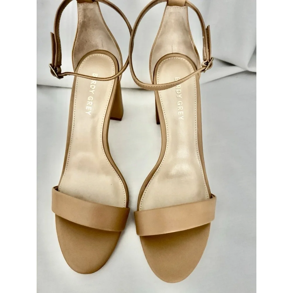 Block Heels Nude Tan Women's 9.5 Birdy Grey